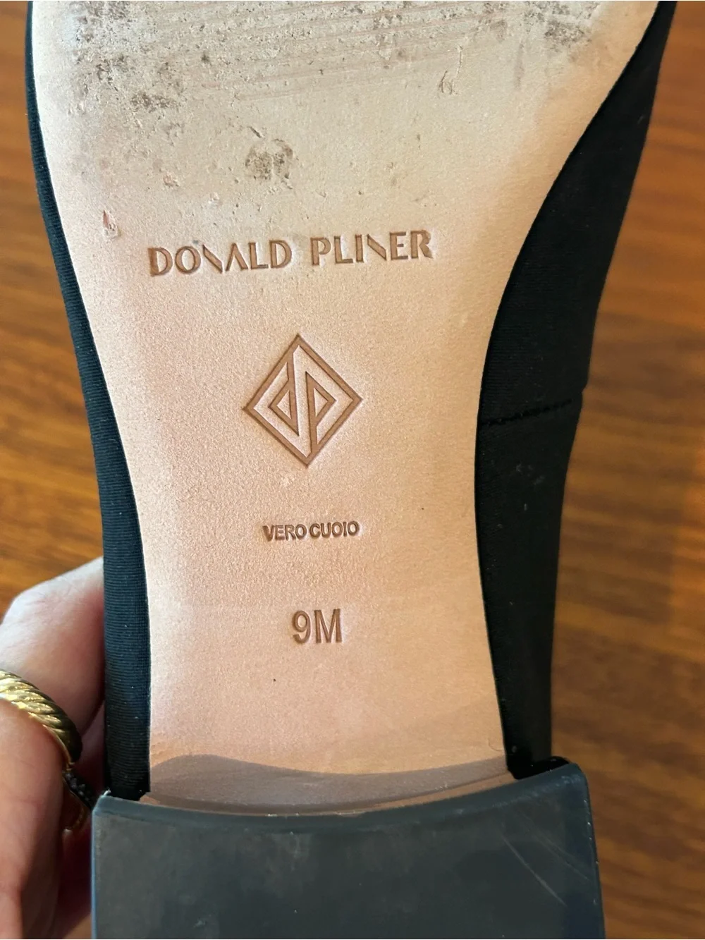 Donald J. Pliner DREWW Ballet Black Low Block Heel Pumps